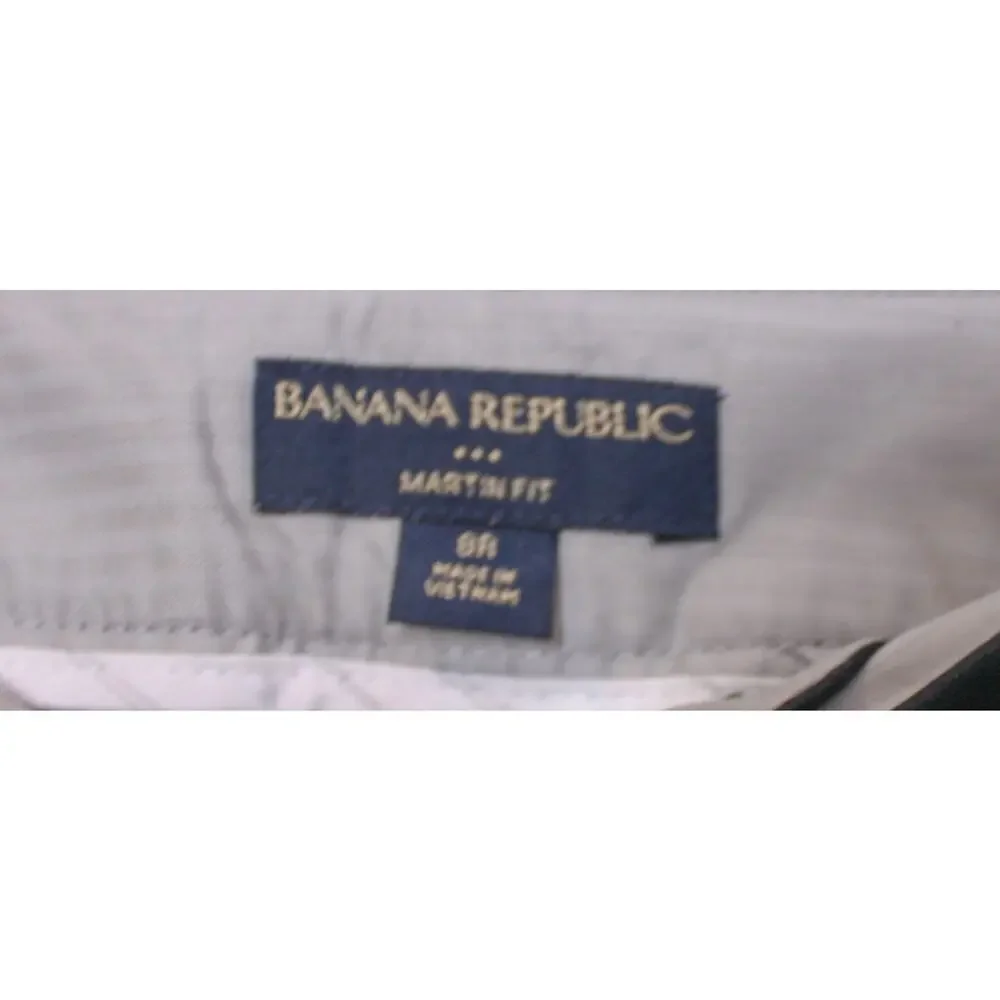 Banana Republic Martin Fit Trouser Pants Black Wide Leg Cuffed Size 8R